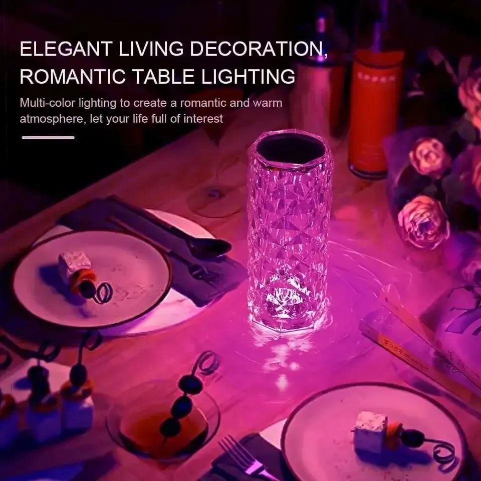 LED Rose Crystal USB Rechargeable Table Lamp Bedroom Touch Night Light AliExpress