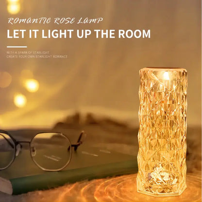 LED Rose Crystal USB Rechargeable Table Lamp Bedroom Touch Night Light AliExpress