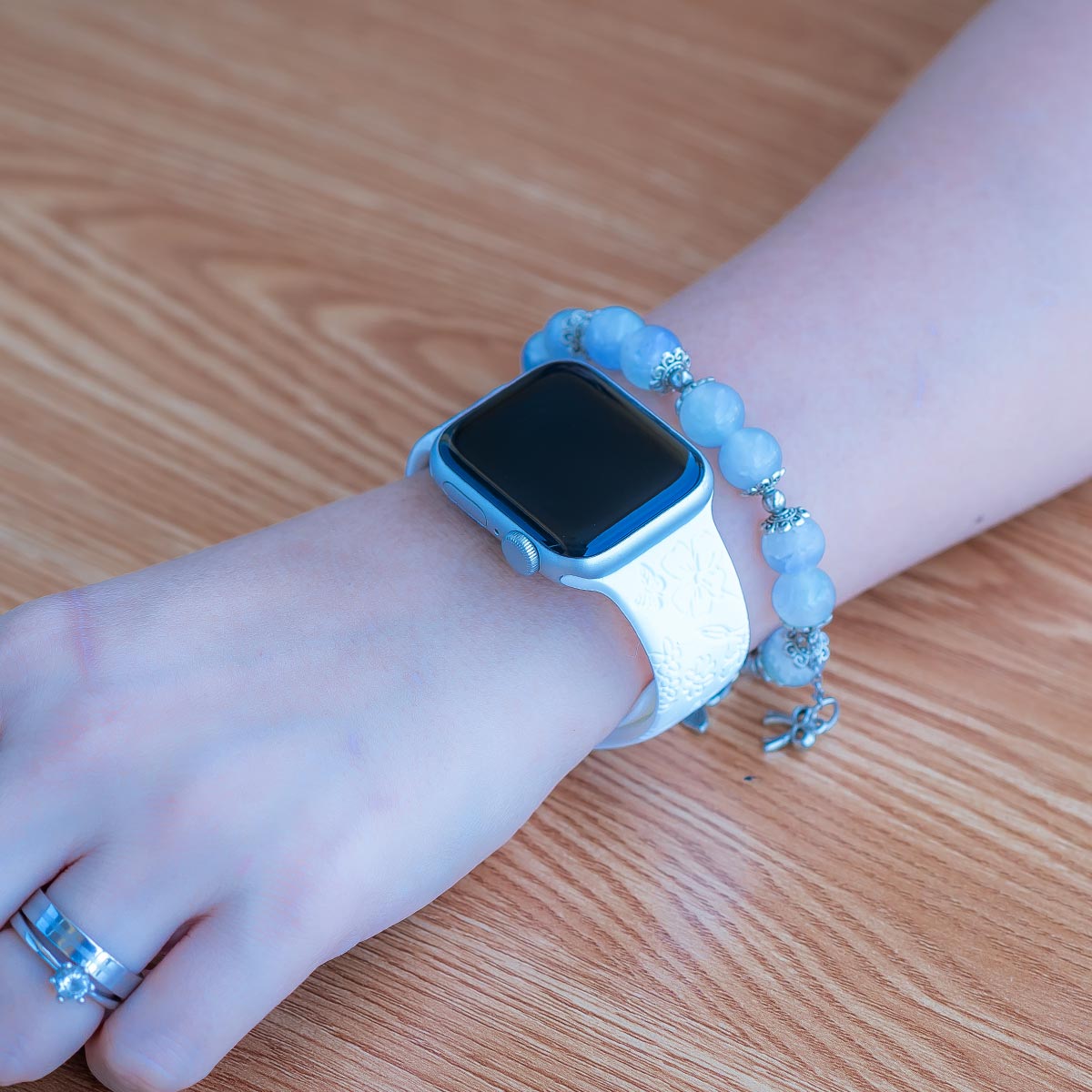 Levo Floral Engraved Silicone Band Personalized Strap Store