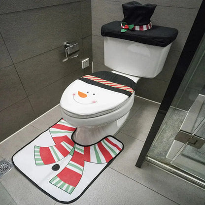 New Cute Christmas Toilet Seat Covers Creative Santa Claus Bathroom Mat Xmas Supplies for Home New Year Navidad Gift Decor Prettyhome Global Store