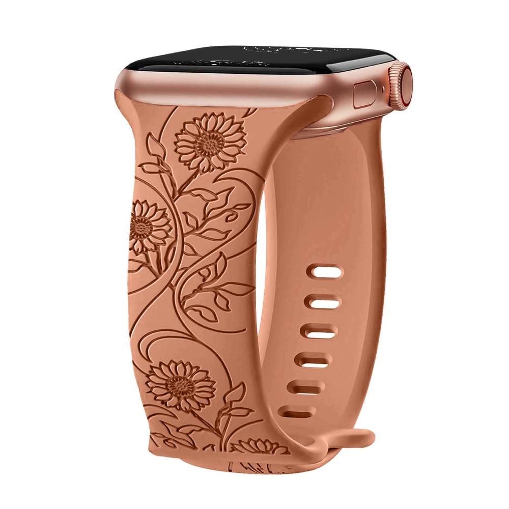 Levo Floral Engraved Silicone Band Personalized Strap Store