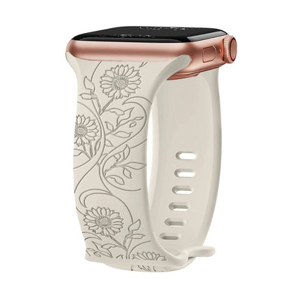 Levo Floral Engraved Silicone Band Personalized Strap Store