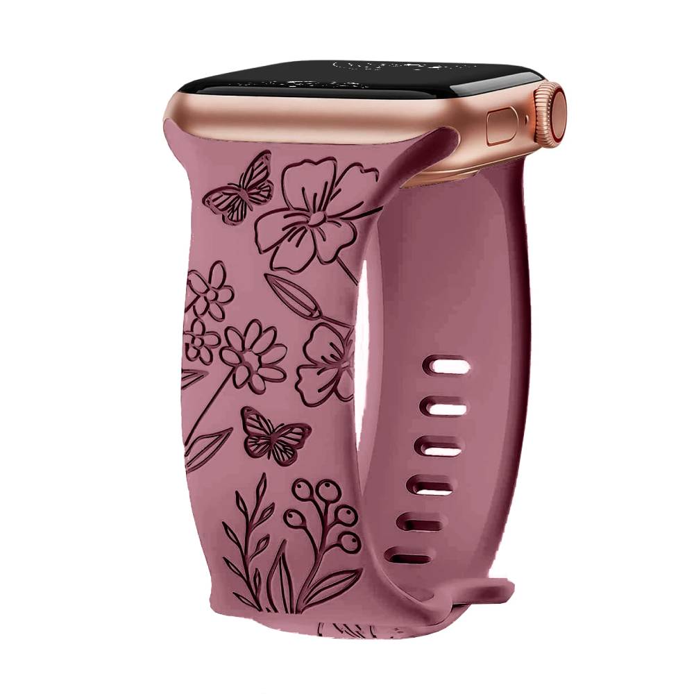 Levo Floral Engraved Silicone Band Personalized Strap Store