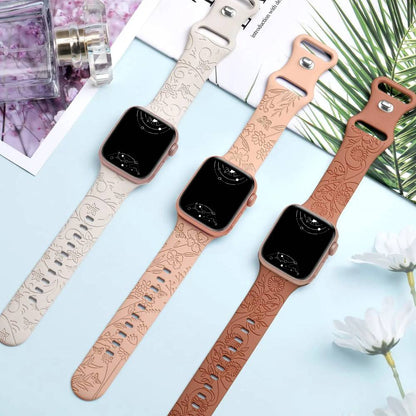 Levo Floral Engraved Silicone Band Personalized Strap Store
