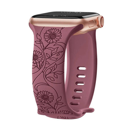 Levo Floral Engraved Silicone Band Personalized Strap Store