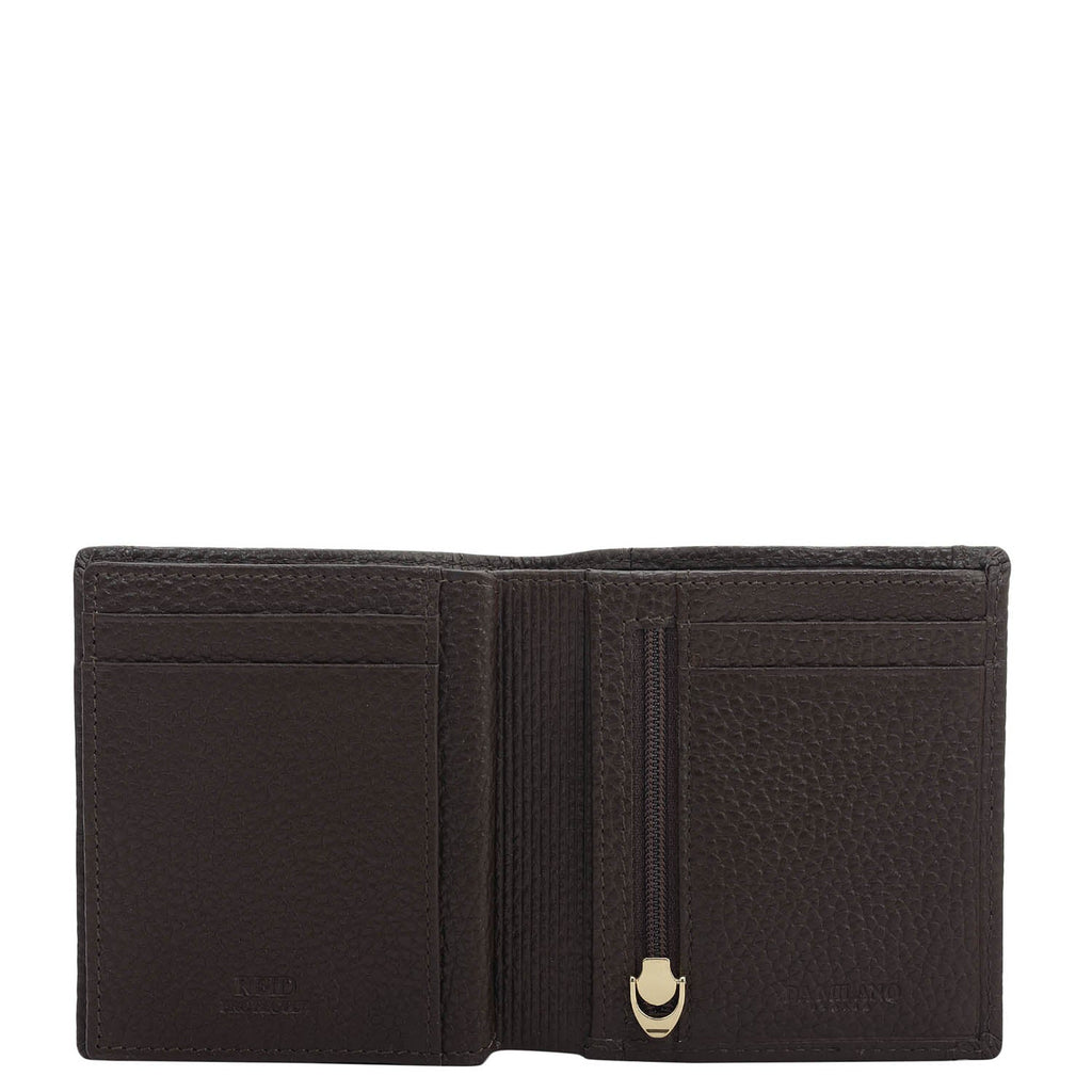 Chocolate Bifold Leather Mens Wallet Stone's Store