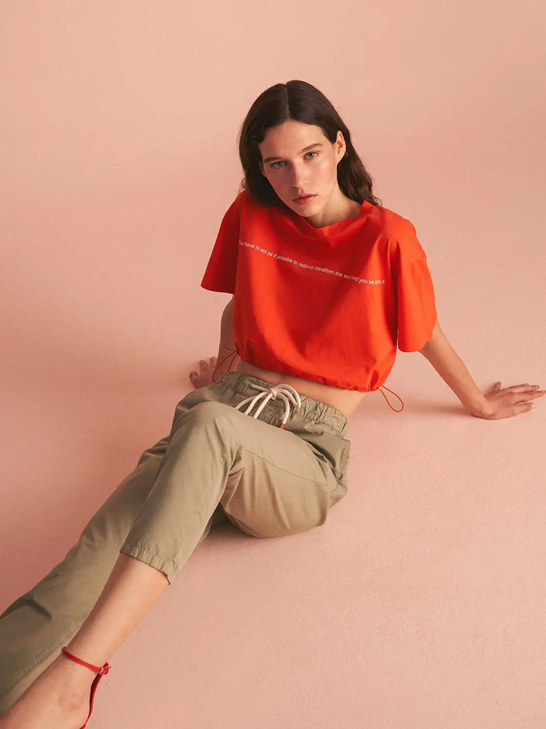 Lace-up Tapered Fit Jogging Pants Bronze Aphrodite