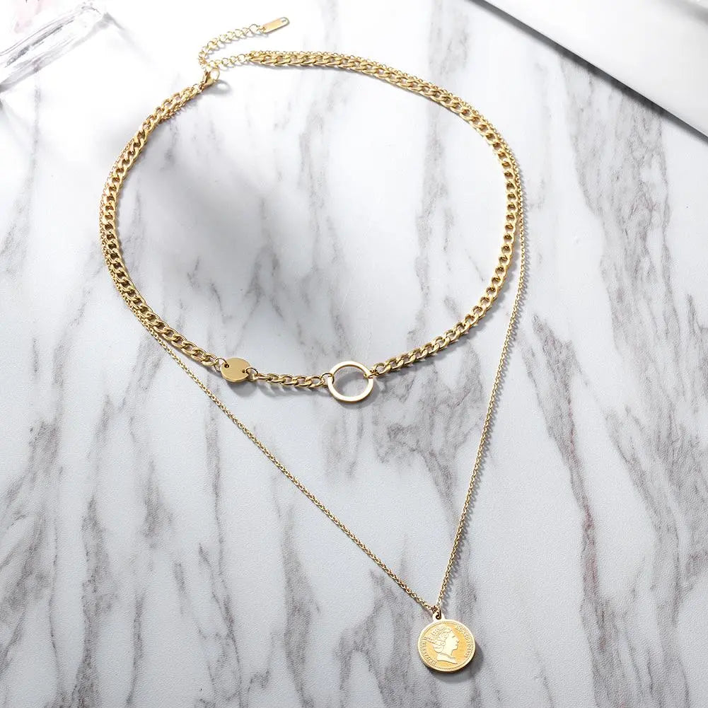 View details for Coin Layered Necklace Coin Layered Necklace