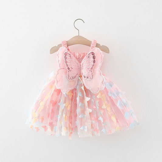 Summer Kids' Skirt Little Girl Summer Cute Bow Suspenders Princess Dress Summer Girl Dress 2853 Stone's Store