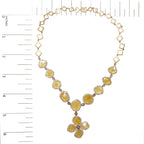 14K Yellow Gold 16 7/8 Cttw Fancy Yellow Rose Cut Diamond 16" Collar Necklace with 4 Leaf Clover Drop (Fancy Yellow/I-J Color, I1-I2 Clarity)