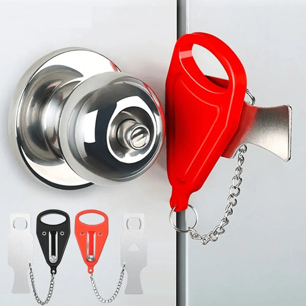 Portable Door Lock Safety Latch Metal Lock Home Room Hotel Anti Theft