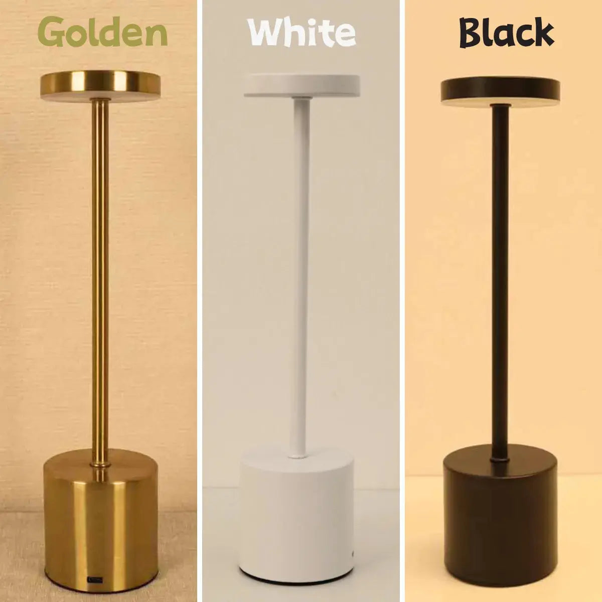 LED Rechargeable, Touch, Metal Table Lamp Bedroom, Living Room,  Creative Ambient Light. Indoor Decoration MERRYHOME Merryhome Official Store