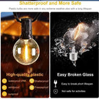 G40 Solar String Lights Outdoor Solar Globe String Bulb Patio Hanging Lights Waterproof Garden Pergola Bistro Deck Decor 8Mode TTROLLS Lamps Store