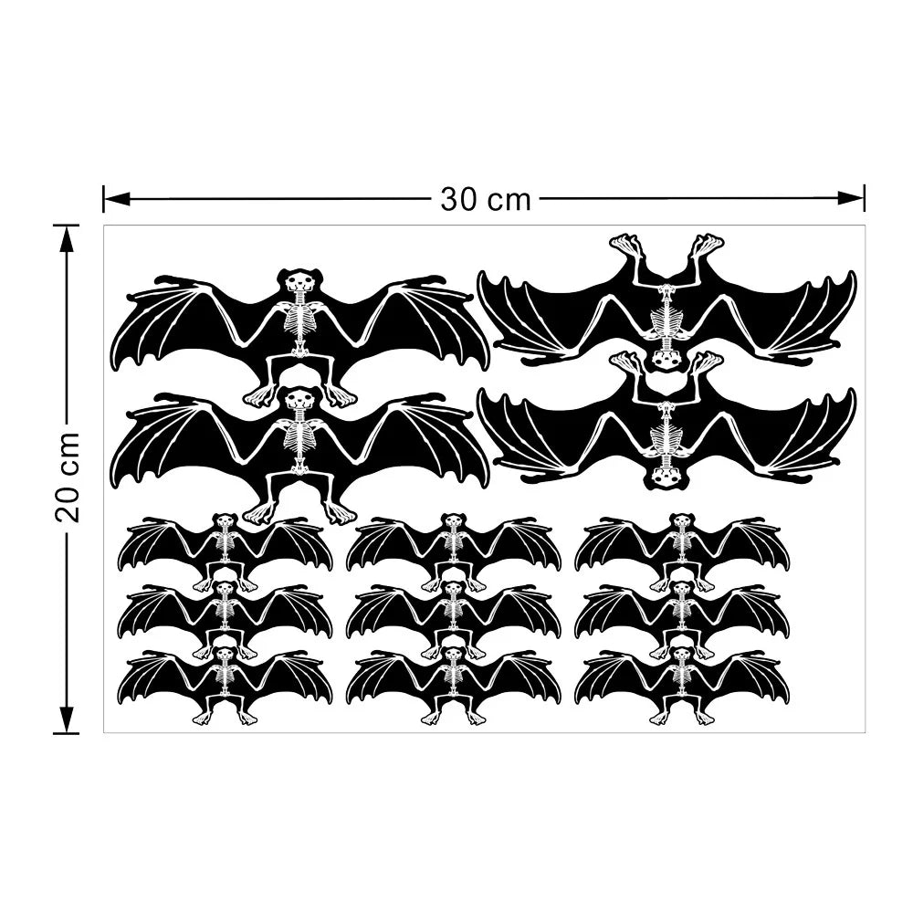 Glow-in-the-Dark Bat Stickers – Spooky 3D Wall Decor for Halloween!