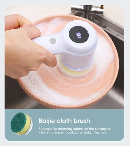 Electric Spin Scrubber, Bathroom Cordless Cleaning Brush Power Scrubber with 5 Replaceable Brush Heads, Electric Cleaning Brush Stone's Store