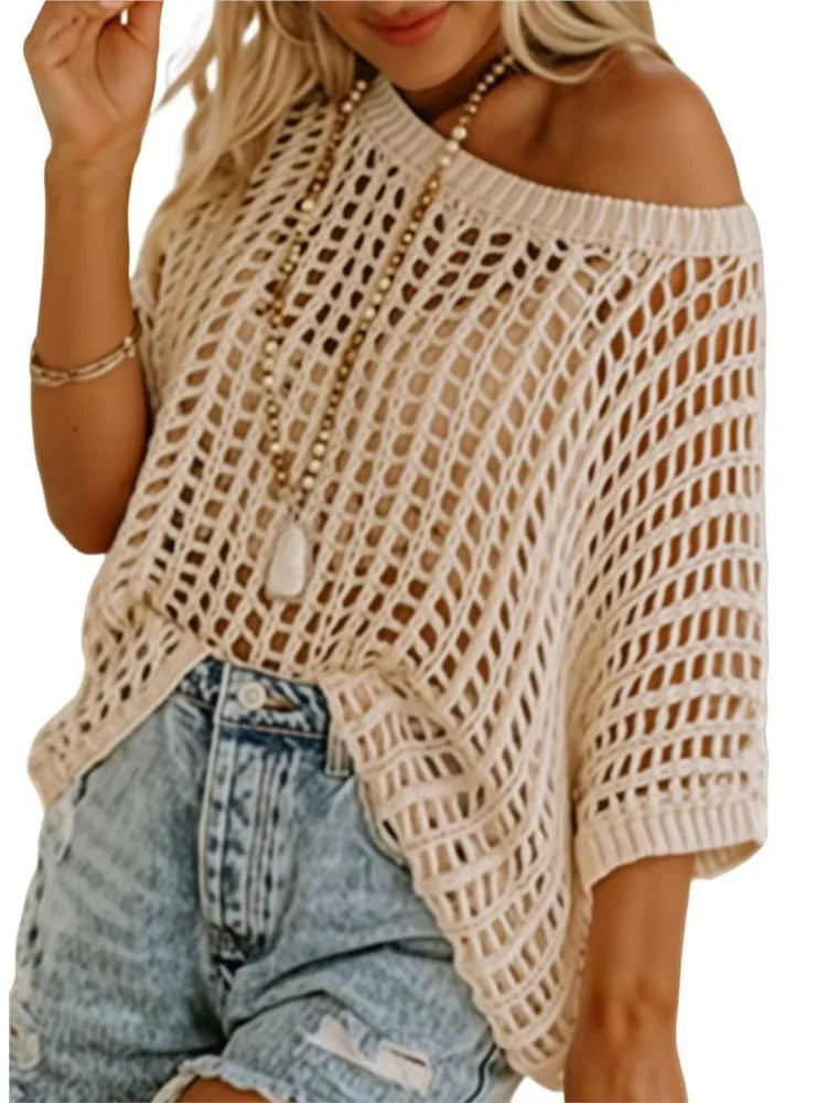BreezeChic™ Blusa de Verano de Ganchillo ☀️✨ Ligera, Fresca y Elegante