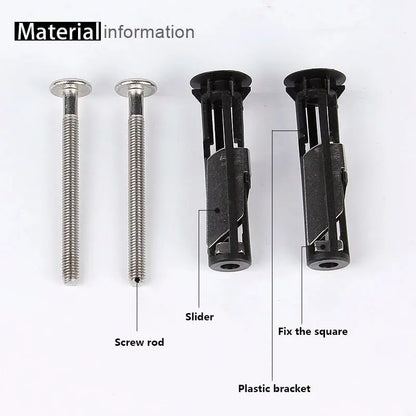 2 PCS Universal Stainless Steel Water Tank Toilet Seat Hinges Bolts