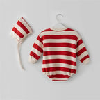 View details for Christmas Baby Sweater Santa Clause Long Sleeve Romper Hat Heart Red