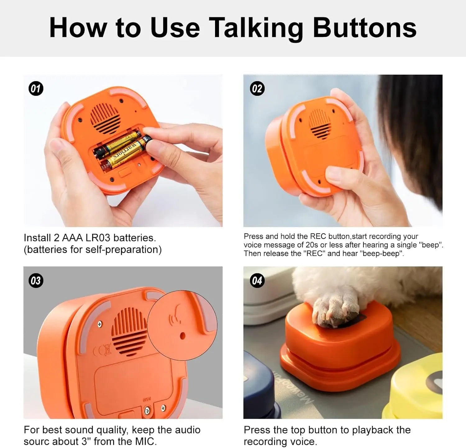 PetTalk Button: Give Your Dog a Voice! MEWOOFUN Official Store