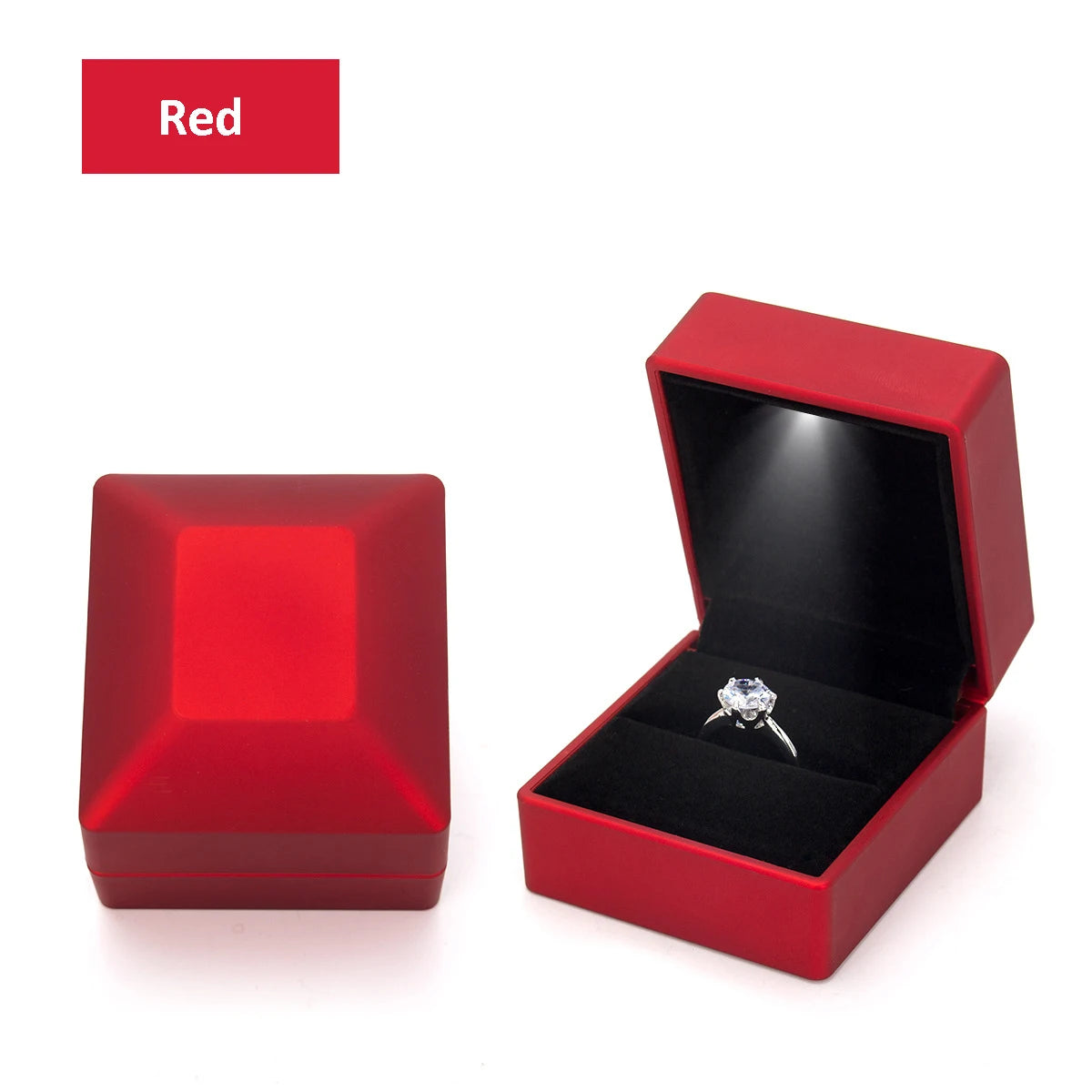 LED Jewelry Ring Box with Llight Luxury Crown Earrings Pendant Storage Display Proposal Wedding Gift Box Jewelry Organizer Box