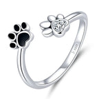 Adjustable Rings Real 925 Sterling Silver Stackable Engagement Zircon Open Size Rings For Women Jewelry big nose Official Store