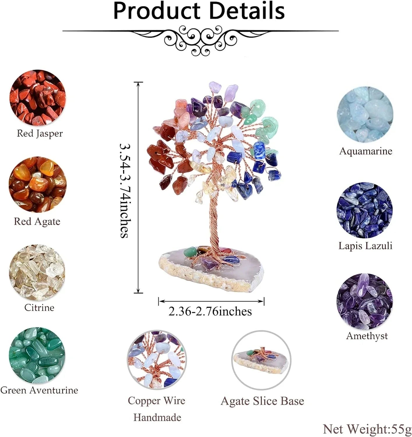 Royallure Crystal Money Tree – Amethyst Healing Gemstone Tree for Prosperity & Home Decor YunFeng Aeromodel Store
