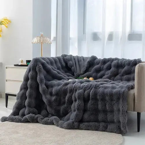 Artificial Rabbit Plush Autumn Warm Bed Blanket Plush Soft Sofa Throw AliExpress