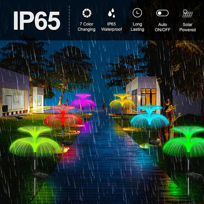 1-10pcs 7Color Changing Outdoor Lamp Solar Jellyfish Lights Waterproof