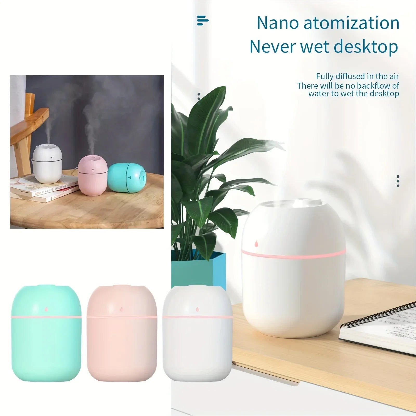 220ml H2O Mini Cup Mist Humidifier with Double Spray Function Shop1102059912 Store