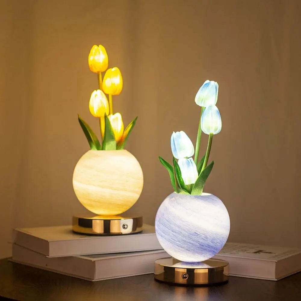 TulipGlow™ Table Lamp 🌷✨ — Touch-Controlled Floral Elegance