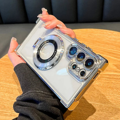 Luxury Clear Shockproof Magnetic Case for Samsung Galaxy S25 S24 Ultra S23 S22 with Lens Cover - Black, Blue, Purple, Clear. BESD Phone Case Store