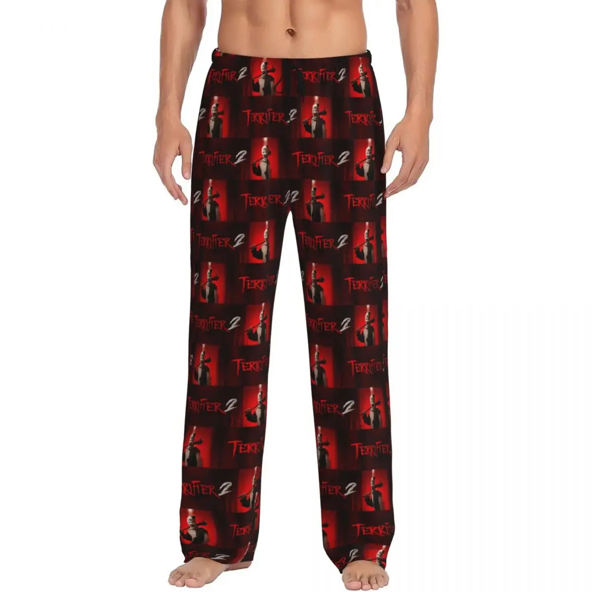 Custom Printed Horror T-Terrifiers Film Essential Pajama Pants Men Sleep Sleepwear Bottoms with Pockets