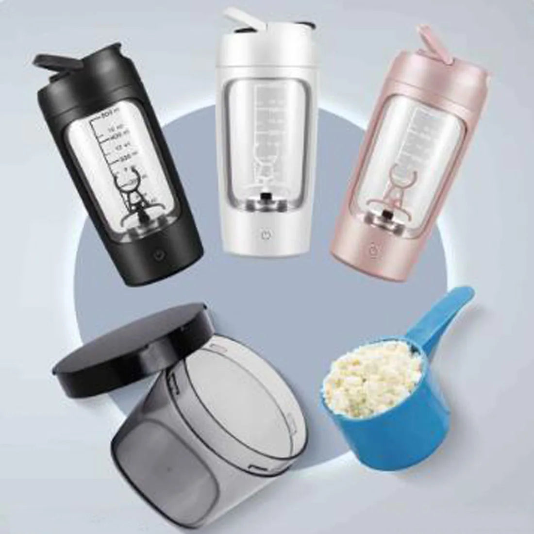 Electric Protein Shaker Bottle Portable 1200mAh Rechargeable Blender Cup Automatic Self Stirring Mug 650ml Mixing Cups for Fitne Ecigsaler Store