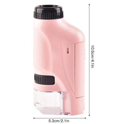 60-120x Pocket Microscope Battery Powered Handheld Mini Microscope with LED Light Portable High Definition Children JZ Local Warehouse Store