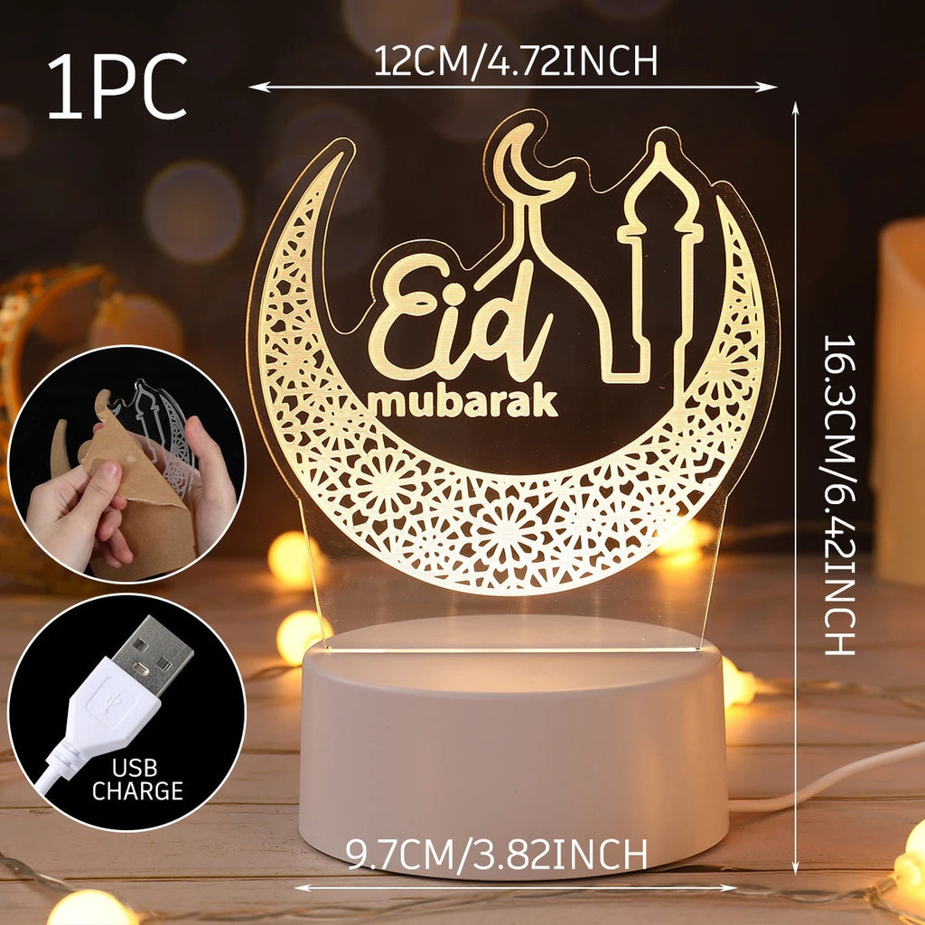 Lampe LED 3D Eid Mubarak Stone's Store