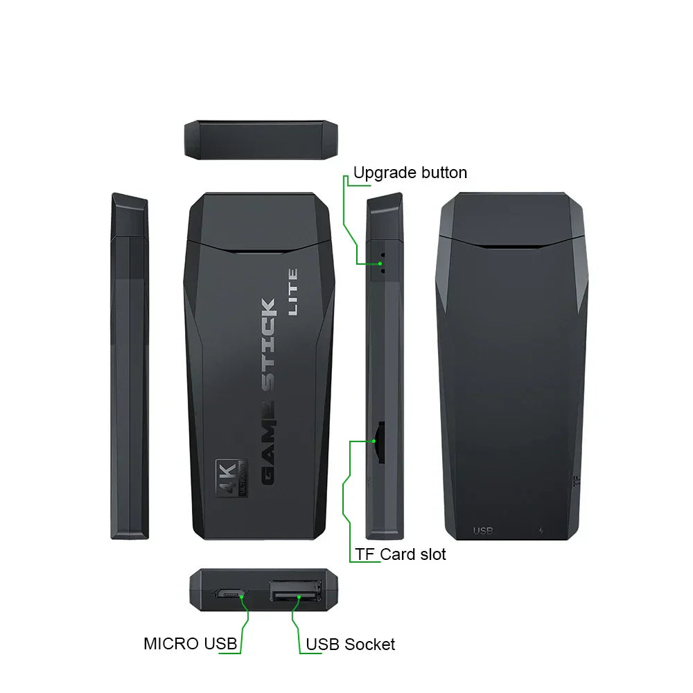 Game Stick Lite 4K Retro Console with Wireless Controllers GamerShop Store