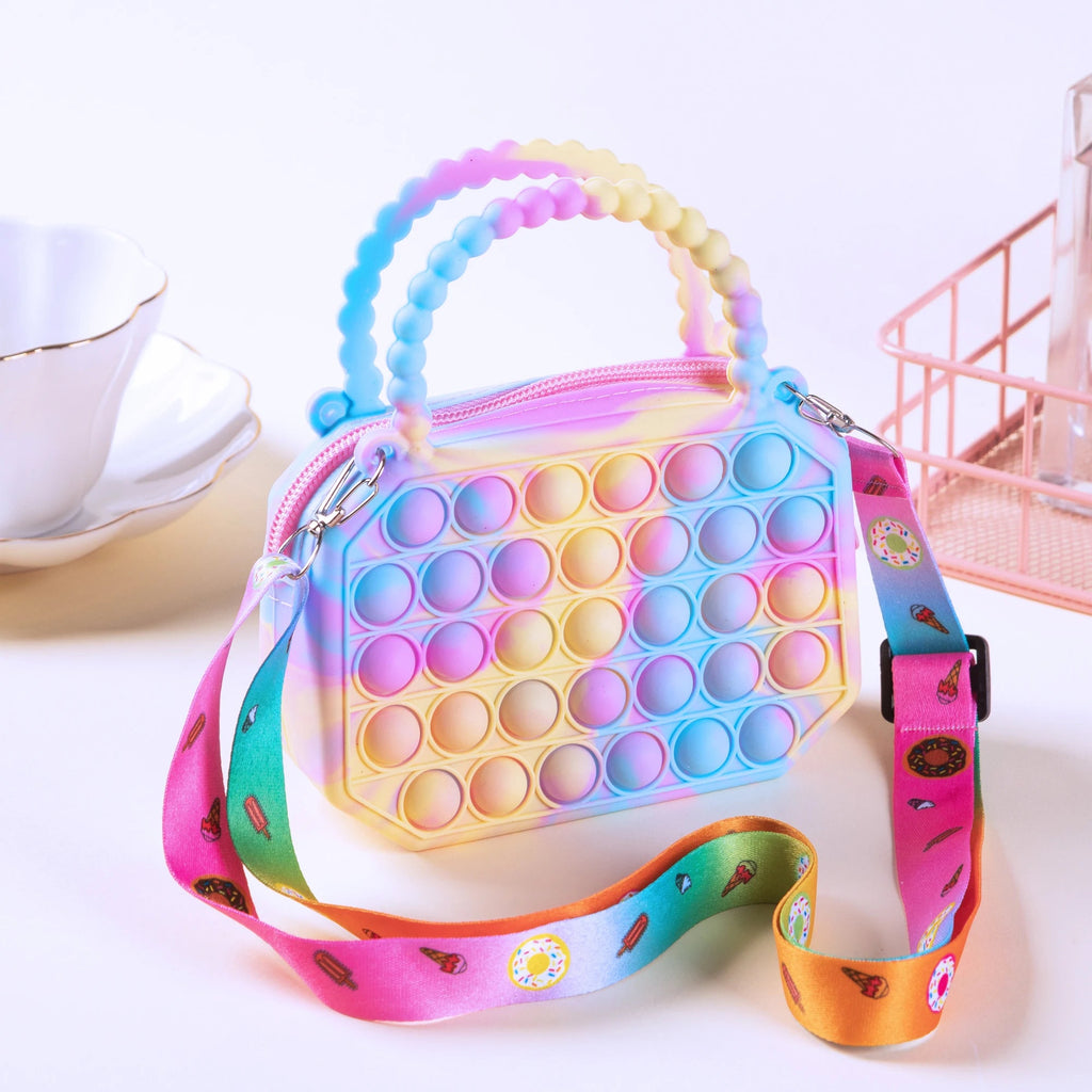 Pop Purse Silicone Sensory Push Pop Bubble Bag Crossbody Bag Antistress Toys Reliver Autism Handbag Coin Pouch for Kids Digitaling 2 Store