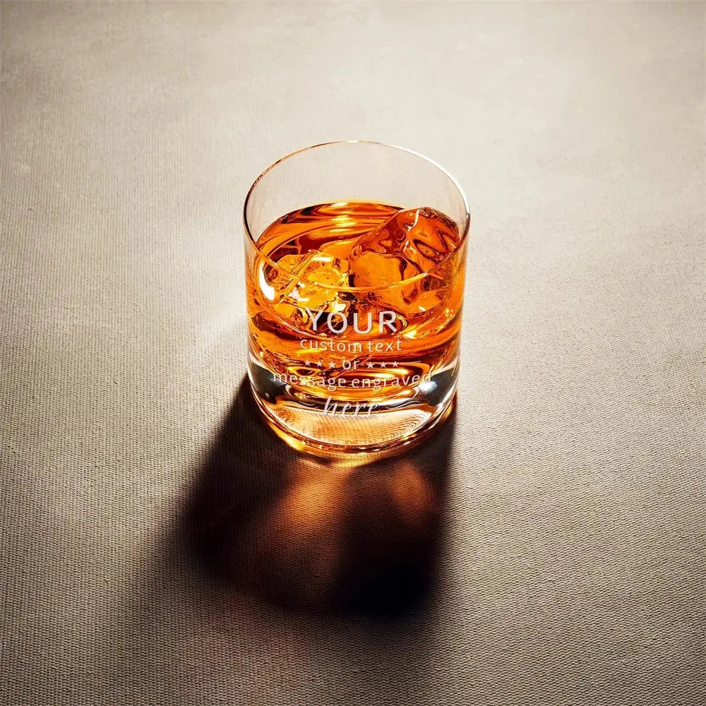 Personalized Whiskey Glass Groomsmen Gifts Custom Logo Text Whiskey