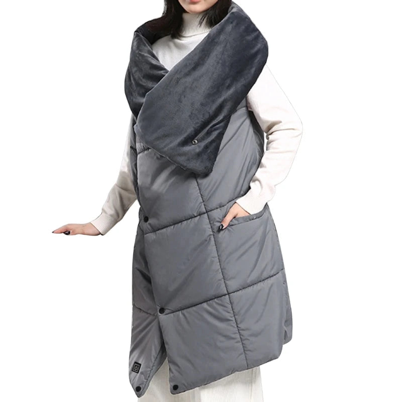 Cozy Comfort Anywhere: The USB-Heated Blanket You Can Wear La Familia Es Feliz Store