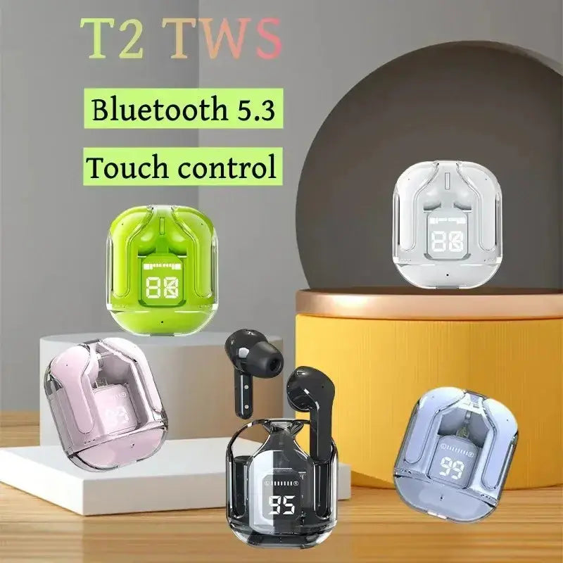 View details for NEW T2 TWS Wireless Bluetooth Headset Transparent ENC Power Digital
