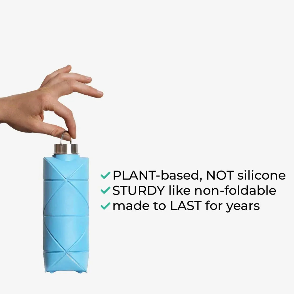 1Pc 750Ml Collapsible Water Bottle Leakproof Valve Reusable Silicone