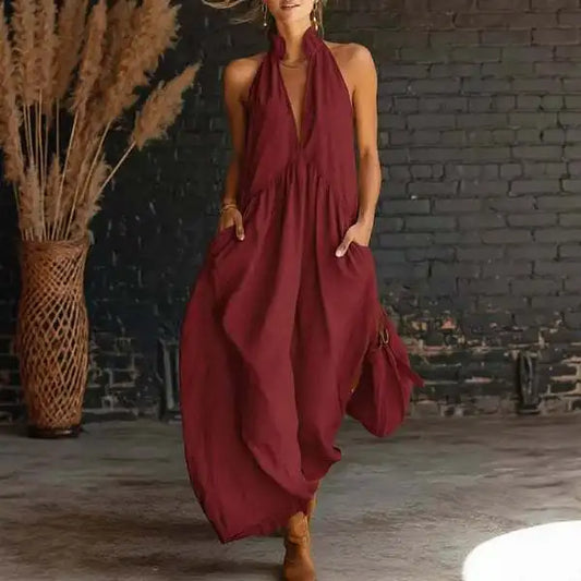 BreezeFlow Maxi Dress Loose Fit With Pockets For All Day Comfort