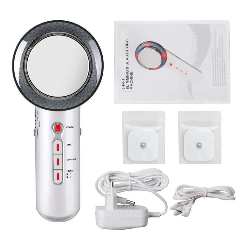 3 In 1 EMS Ultrasonic Cavitation Weight Lose Facial Lifting Body Slimming Massager Galvanic Infrared Lipo Fat Burner Machine Hmeily Official Store