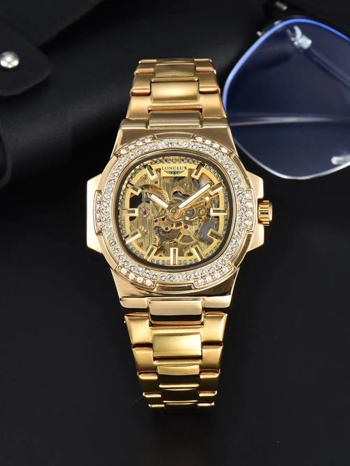LONGLUX automatic man watch luxury stainless steel wholesale AliExpress