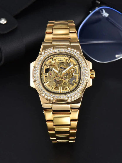 LONGLUX automatic man watch luxury stainless steel wholesale AliExpress