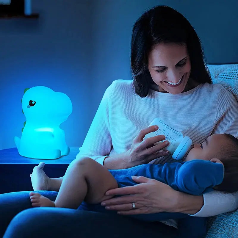 View details for Cartoon Night Light LED Touch Sensor Dinosaur Table Lamp Silicone 