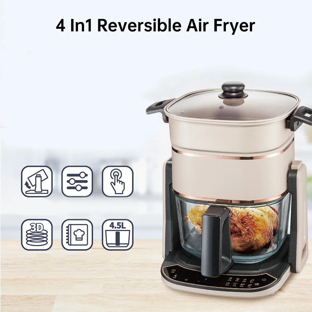 Oem Wholesale Home Transparent air Grill Fryer 3 in 1 Electric Hot Digital air Fryer