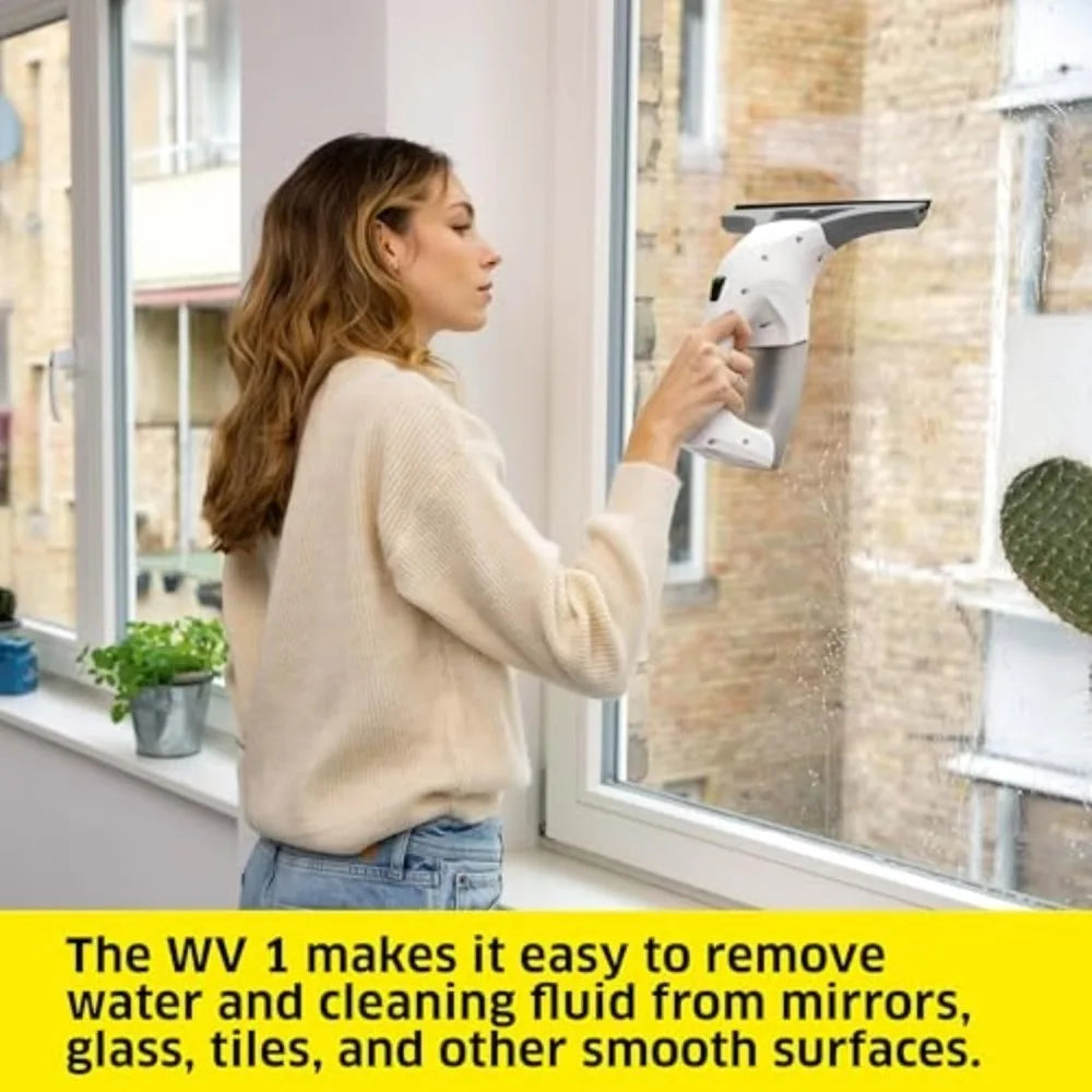 NUEVO - WV 1 Limpiacristales Eléctrico de 25 cm - Perfecto para Duchas, Espejos, Cristales y Encimeras - Eléctrico