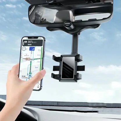  Rearview Mirror Phone Holder Car 360 Rotation Phone Mount Stable