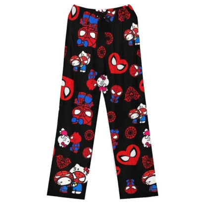 Hello Kitty Spider-man Cotton Loose Ladies Pajama Pants Pyjama Trousers Women Men Cartoon Sleep Bottoms Lounge Wear Girl Sleep Stone's Store